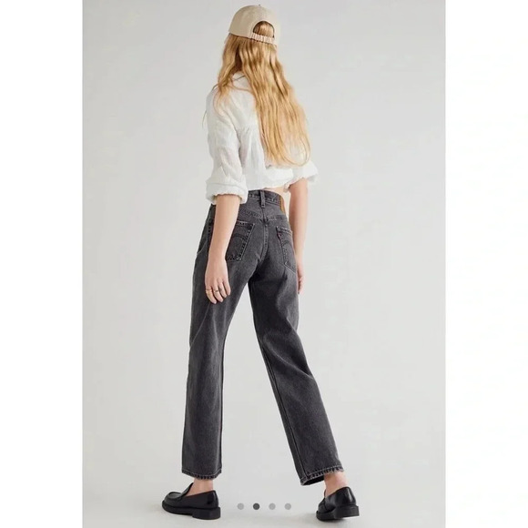 NWT Free People Levi's 501 Original Crop Jeans Mid Rise Straight Leg Firestarter - Picture 14 of 16